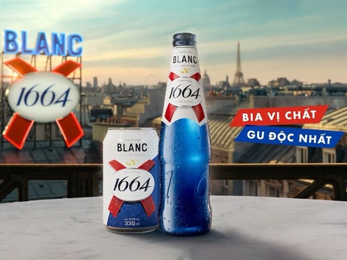 Review bia Blanc 1664 - bia Kronenbourg 1664 Blanc 1 bia Blanc 1664