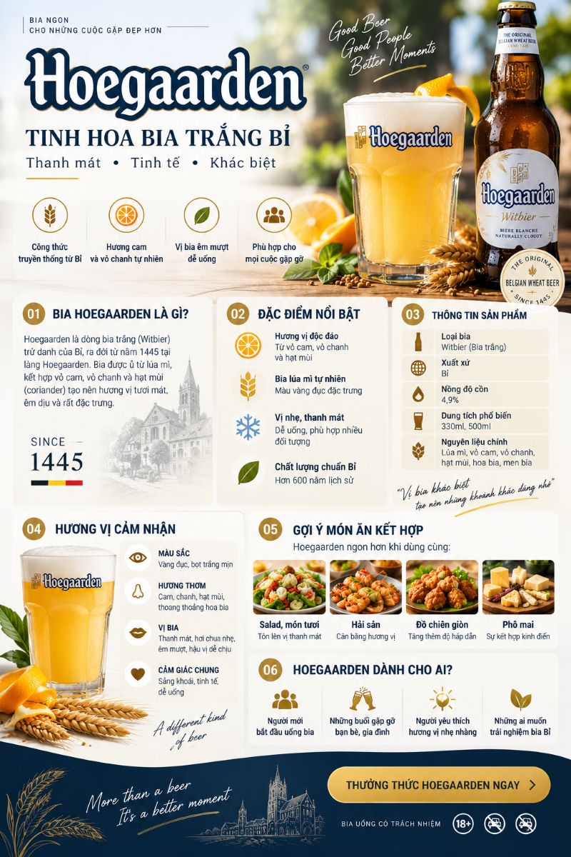 Review bia Hoegaarden – Khởi đầu dịu êm nhẹ nhàng 2 Review bia Hoegaarden