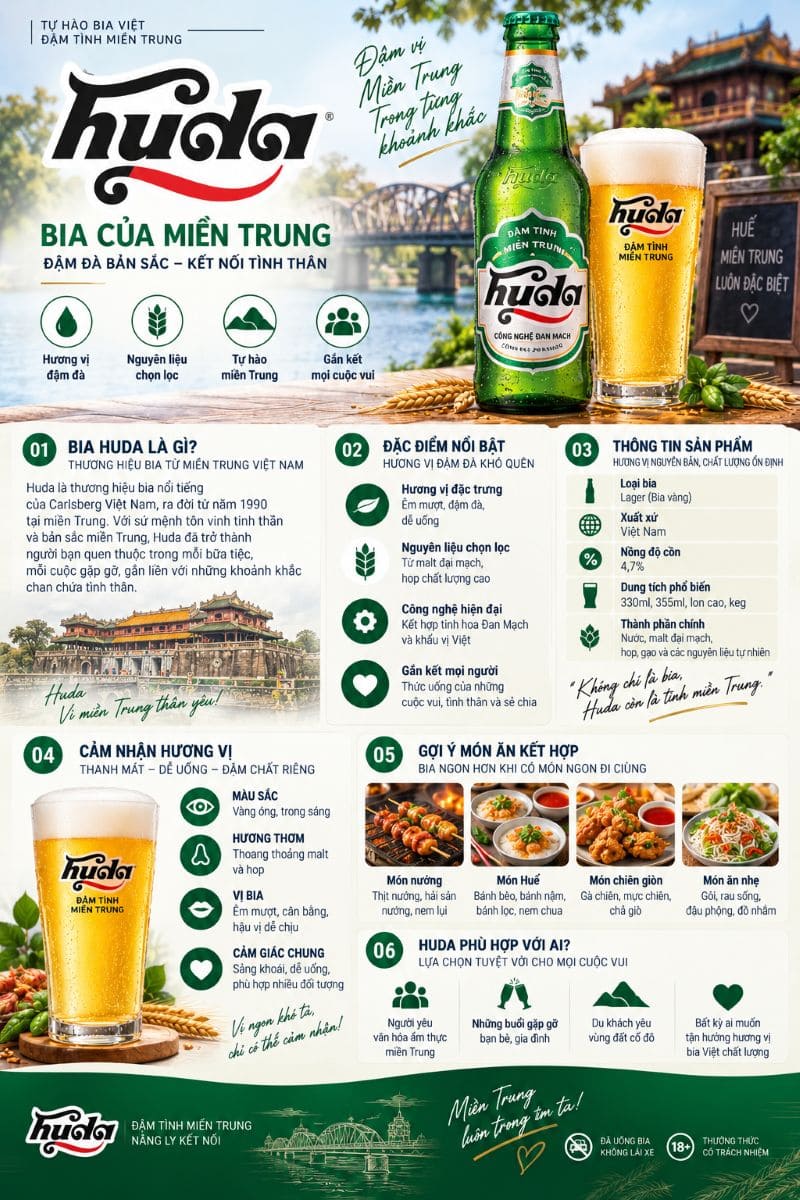 Review bia Huda: Tự hào xứ Huế, đậm chất Việt 2 Review bia Huda: Tự hào xứ Huế, đậm chất Việt