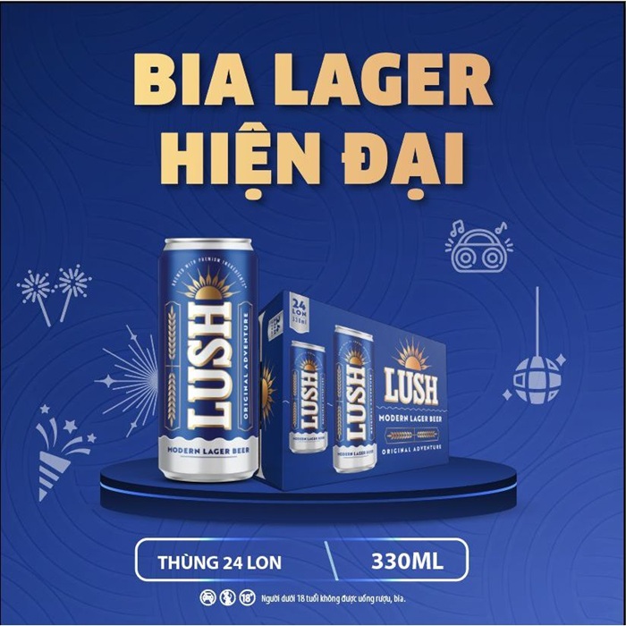 Bia LUSH trong ảnh thực tế của Thắng Mê Bia